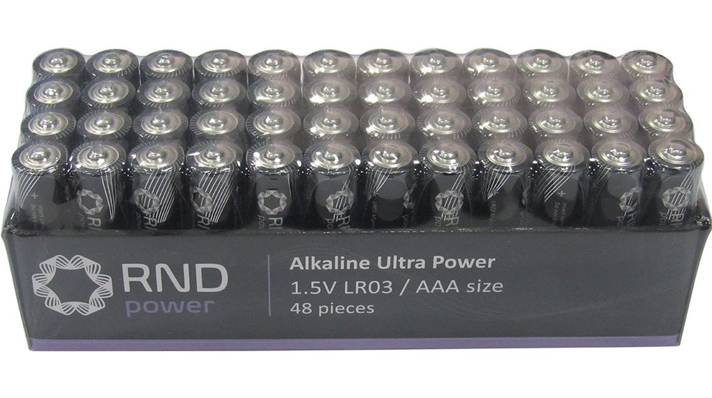 Piles primaires, Alcaline, AAA, 1.5V, Ultra Power, Lot de 48 pièces